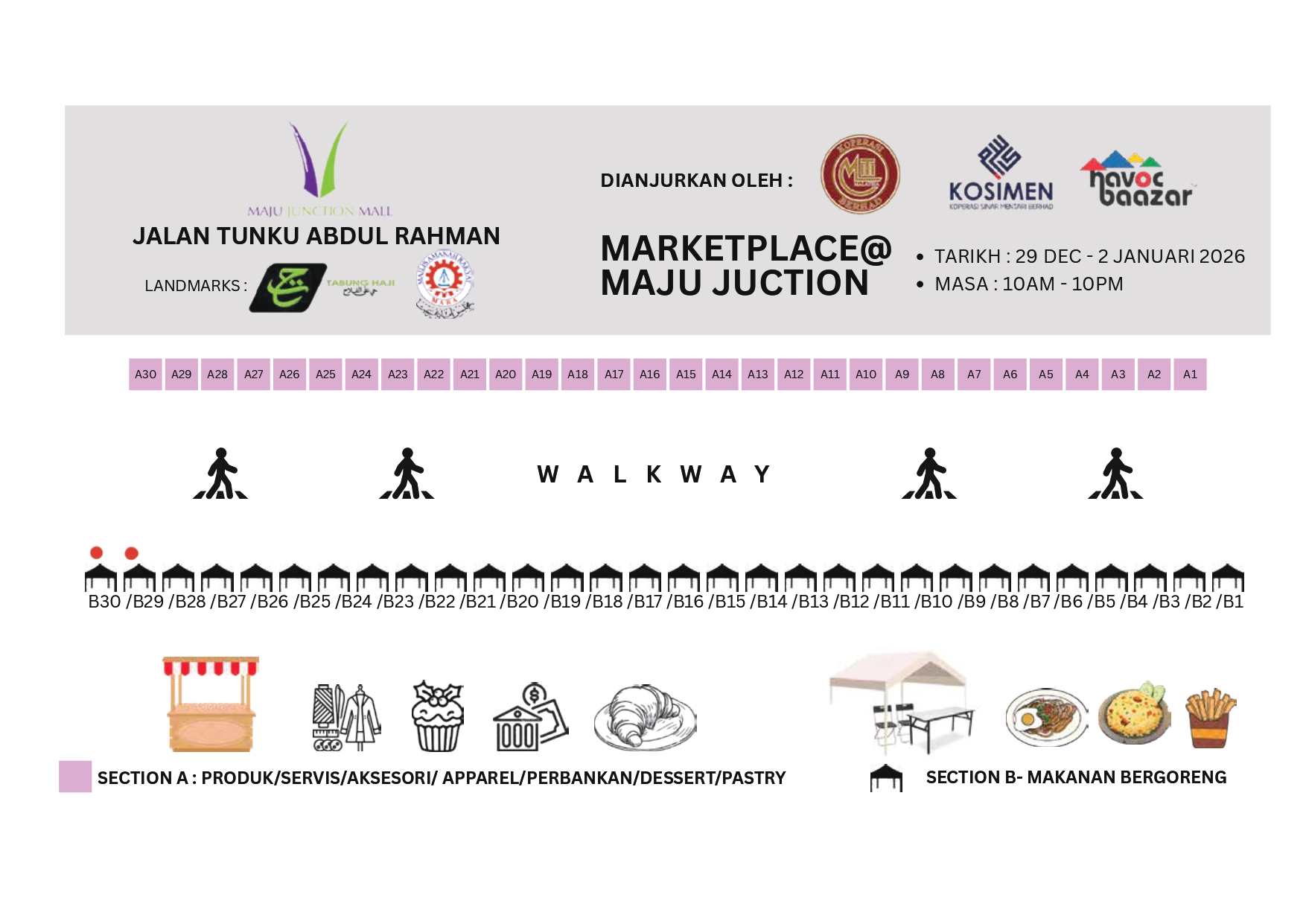 MARKETPLACE @ MAJU JUNCTION MALL booth layout