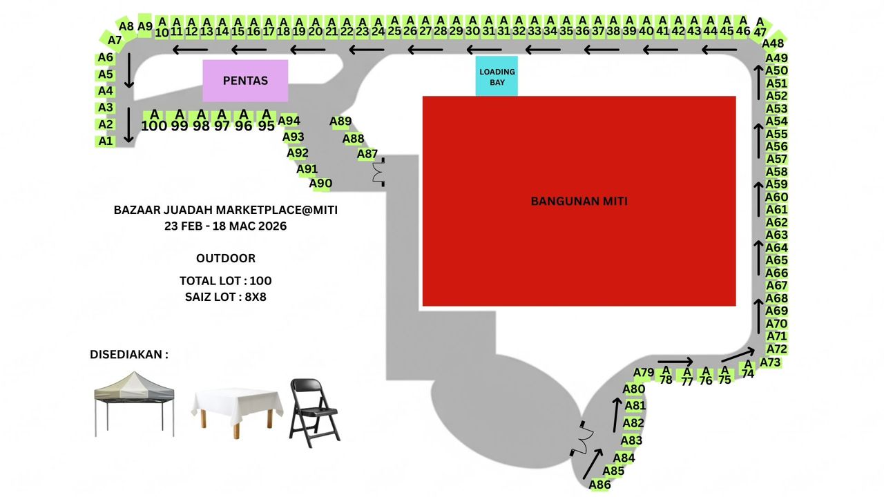 Bazar Ramadhan@Miti Jalan Duta booth layout