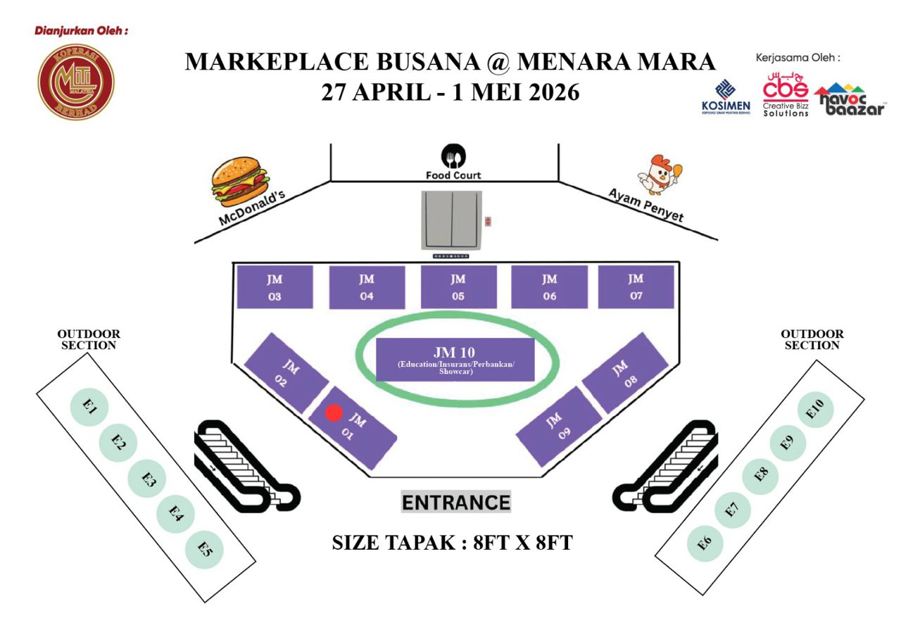 MARKETPLACE NEW EVENT @ MENARA MARA, KL booth layout