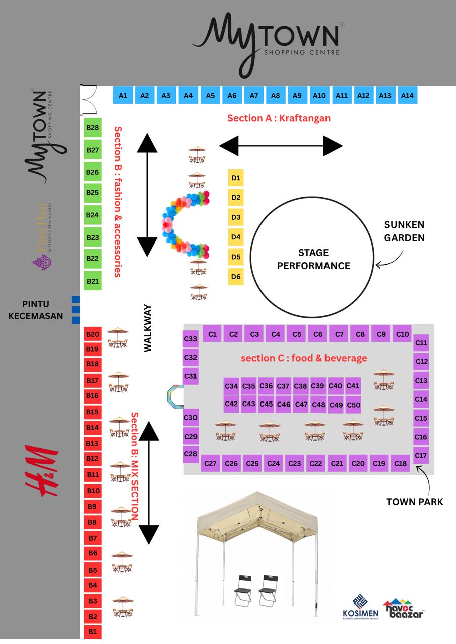 FOOD KEBUDAYAAN SEMARAK MALAYSIA @ MYTOWN booth layout